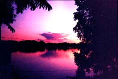 sunset over Vic Falls